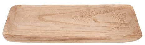 DIYEAH Bandeja Rectangular de Madera para Servir Snacks y Frutas Plato Decorativo Multifuncional para Mesa de Té y Encimeras Bandeja de Madera Pulida para Cocina y Hogar