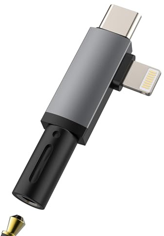 Lightning to 3.5mm Headphone Jack Adapter USB C AUX Audio Adaptor for Apple for iPhone 17 16 15 14 13 Pro Max Compatible with Samsung S25 Digital Earphone Cable Dongle for iPad Android Car Accessories