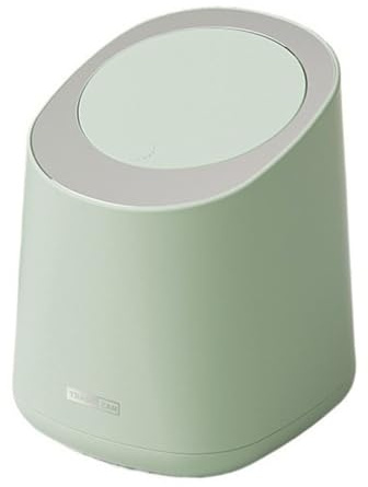 LiQENT-149 poubelle de cuisine Poubelle de bureau, mini poubelle comptoir avec couvercle type presse, petite corbeille en plastique for table basse, chevet, dessus vanité salle bain(Green)