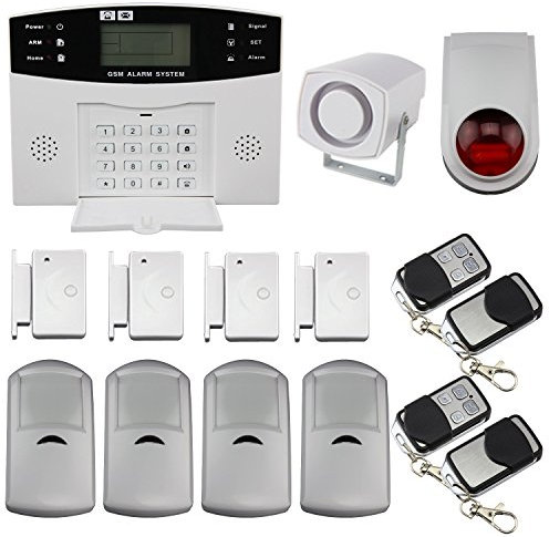 Burglar Alarm House Security System GSM Auto Dial Home Security System Burglar Alarm Kit Call Home House Intruder Alarm Siren PIR Motion, 1 Year Warranty