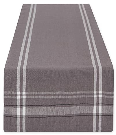 DII Tischläufer, französischer Streifen, 35,6 x 274,4 cm, Grau Chambray
