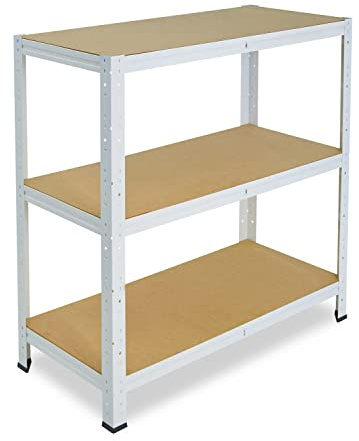 shelfplaza Home 90x50x40cm Schwerlastregal weiß mit 3 Böden x 175kg | Kellerregal · Lagerregal · Metallregal · Regale für Kellerraum · Steckregal · Abstellraum Regal