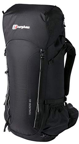 Berghaus Men's Trailhead 2.0 65 Litre Rucksack | Extra Comfort | Adjustable Design, Black/Black
