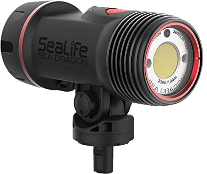 SeaLife Sea Dragon 3000F Auto Head - Tauchleuchte - Schwarz - Wasserfest - 60 Min. Akkulaufzeit - 100 m Tiefe - YS und Flex-Connect Montagesystem - Inkl. Tabletts, Griffs, Arme, Adapter