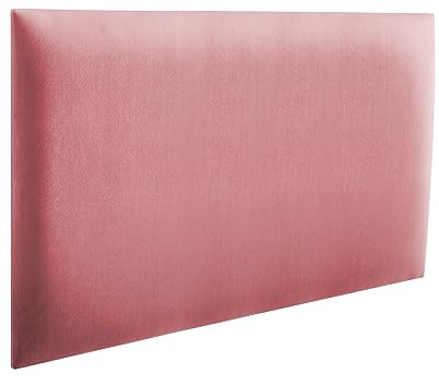RAVIO Wandkissen & Wandpolster aus Samt – Gepolstertes Kopfteil Bett | Polsterpaneele Wand für Schlafzimmer, Kinderzimmer & Diele | Wandschutz Bett | Wanddekoration (Schmutziges Rosa, 70x30 cm)