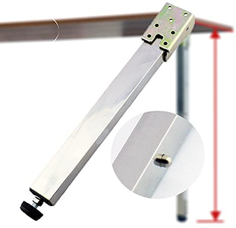 ASDQWER Edelstahl DIY Möbelfüße Tischbeine,Klapp Teleskop Bar Schreibtischbeine,Push-Pull Lift Esstische Schrankbeine, 40-160 cm, Verstellbare Schutzbasis, Mit Schrauben,70cm/27.6in