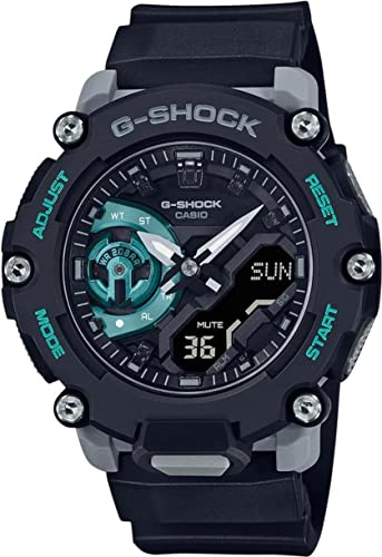 Casio G-Shock Carbon Core Guard Uhr in Schwarz und Türkis GA-2200M-1AER