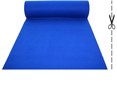 OLIVO.shop | ROTOLO PASSATOIA Blu su misura effetto moquette per matrimoni ed eventi, tappeto a corsia, guida per cerimonie e negozi con fondo antiscivolo, tappeto nuziale matrimonio, ROPAS (2x10 mt)