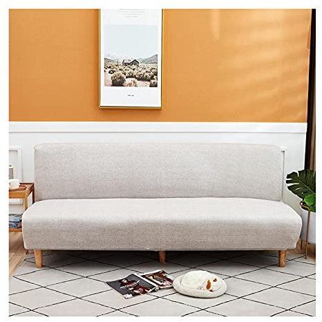 AMDXD Sofabezug, Einfarbig Sofa Stretchhusse für Wohnzimmer, in Polyester, Anti-Rutsch, Elastischer, Grau, Mittel 155-185CM, Stil 2