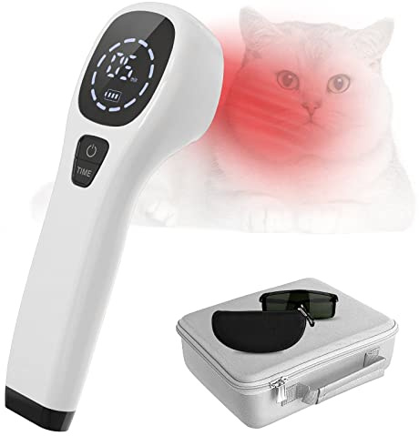iKeener Appareil Thérapie Animaux/Vétérinaire,Thérapie Laser Froid Douleurs Articulaires Musculaires,Portable Thérapie Lumière Rouge,pour Chiens,Chats,Chevaux Autre,Avec Lunettes Gratuites (4*808nm)