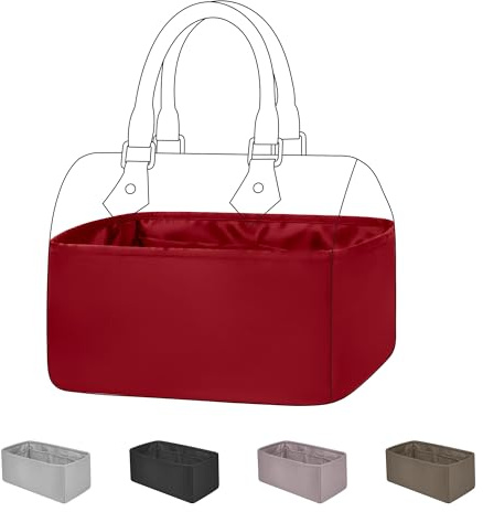 DGAZ Handtaschen Organizer Einsatz, Seide Handtaschenorganisator für LV Speedy Nano/20/25/30/35/40/45 Tasche, Luxus-Handtaschen & Tote Innentaschen (Rouge casaque, Speedy 30) | Innentasche, Weiches Satinfutter, Passform, Optimaler Schutz, Leicht