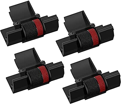 Alppihym ViererpackDruckerkasse IR-40T,Farbroller, SchwarzundRot KompatiblesFarbbandfürKompatibelmit Sharp EL-1750V, EL-1801V FR2650A/2650TB, Casio IR40T HR 150 TEC- Gr.745, CP13/MP-12D /MP -120DH usw
