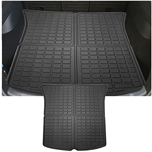 YEE PIN Kofferraummatte Kompatibel mit Tesla Model Y 2021 2022 2023 Gummi Kofferraumwanne TPE Kofferraumshutz Model Y Gummimatte Hoher Rand Organizer Rutschfester