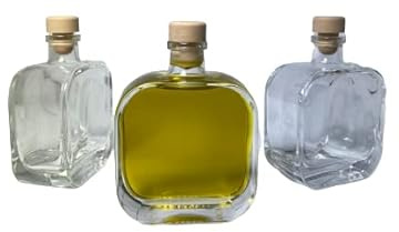 ESENCIA ANDALUSI Botellas vacías cristal 100 ml,Botella Licor, botella pequeña, Botella Aceite, botella vinagre, botella elegante, Tapón Sintetico, botella mikado botella vacia eventos (24)