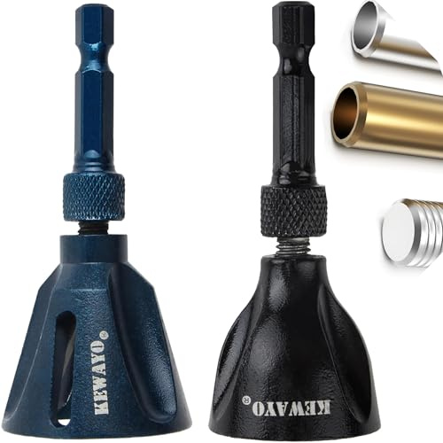 KEWAYO Deburring External Chamfer Tool, with Tungsten Carbide Blade, Deburring Chamfering Drill Bit, Remove Burr Tools Quick Release Hex Shank; Improved Durability and Sharpness; (3mm-25mm) 2Pack