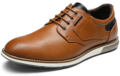 Bruno Marc Men's Dress Oxfords Casual Derby Sneakers,Brown,10.5W