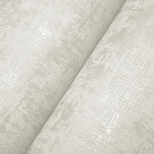 Trafagala Industrial Textured Concrete Effect Wallpaper Cement White Shabby Chic Ceiling Paper Removable Non-Woven Natural Stone Wallpaper for Bedroom Living Room Hallway Ceiling Paper