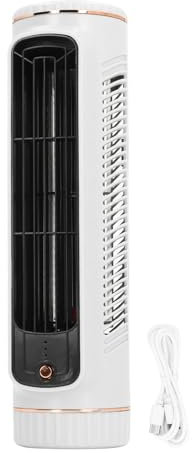 TOPINCN Ventilador de Escritorio sin Aspas, Ventilador de Escritorio Silencioso sin Aspas con 3 Velocidades de Enfriamiento, Ventilador de Mesa Recargable para Dormitorio, Oficina, Hogar