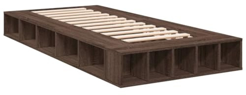 vidaXL Sängram brun ek 100x200 cm konstruerad trä, säng, förvaringssäng, enkel sängram, enkelsäng, sovrumsmöbler, sängbotten, säng med förvaring