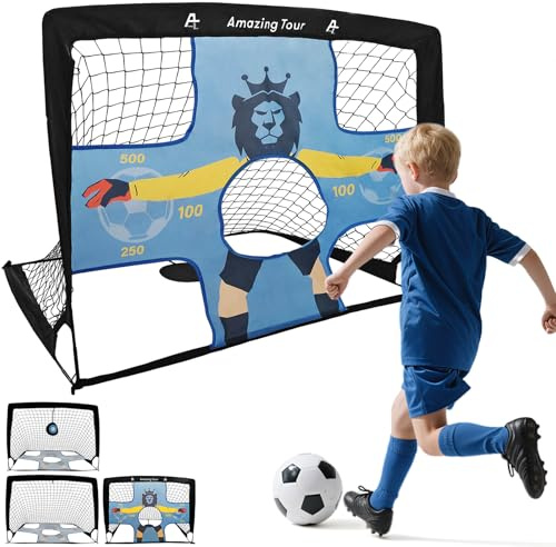 Amazing Tour Pop Up Football Goals 4ft x 3ft Ideal Goal for Kids for Kids Soccer Training, Sport Games & Practice Sessions, 1 Pack