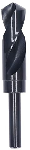 Miskall Bohrer mit reduziertem Schaft, 25 mm, Schnellarbeitsstahl, schwarze Spiralbohrer, Eisen, 1/2 Zoll Schaft für Edelstahl, Legierung, Metall, Kunststoff, Holz