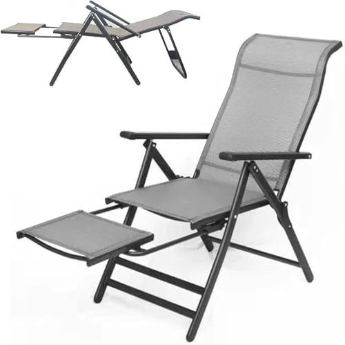 Zero Gravity Stuhl, Gartenstuhl, 0 ° - 170 °, klappbare Sonnenliege mit verstellbarer Kopfstütze, Klappliege, Liegestühle, maximale Tragkraft 300 kg, Outdoor- und Garten-Sonnenliegen für Pool,