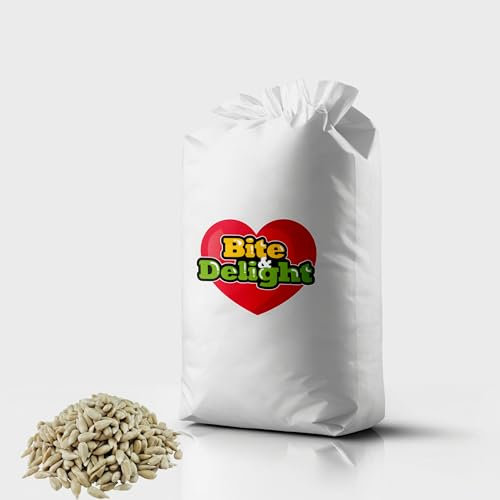 Bite & Delight - 10 kg Graines de Tournesol Décortiquées, Nourriture pour Oiseaux Sauvages, Aliment Complet pour Toute l'Année, Été et Hiver, sans Coquille, Sunflower Seeds