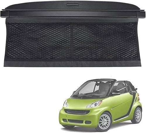 ZhanHY Einziehbarer Auto Laderaumabdeckung Rollo für Smart 451 Fortwo 2009-2014,Hutablage Zum Schutz Der PrivatsphäRe Cargo Cover
