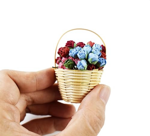 KADADSA 50 pcs Tiny Artificial Roses Mixed Assorted Shade Mulberry Paper Flower Flower Wedding Scrapbooking (5 Colors 0.25-in/0.5-cm.)