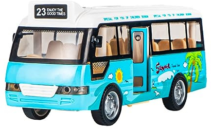ibasenice Bus Jouet avec Lumières Et Sons - Modèle De Bus Scolaire pour Enfants - Jouet Éducatif en Plastique - Idéal pour Garçons Et Filles