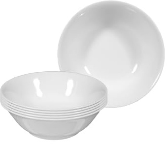 Seltmann Weiden Rondo/Liane Dessertschale 15 cm, 6er Set, 430 ml, Servierschalen in zeitlosem Design, Spülmaschinen- und Mikrowellenfest, Porzellan, Weiß