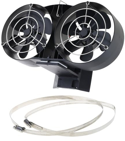 MISUVRSE Ventola per stufa a legna a 12 lamelle, alimentata a calore, flusso d'aria migliorato per un riscaldamento ottimale e un uso di lunga durata