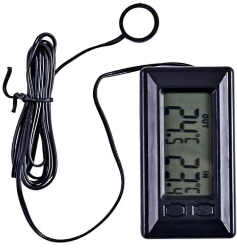 Thermomètre automobile, 2pcs mini-thermomètre numérique avec câble 1, 5 m, compteur de température intérieur et extérieur pour les voitures