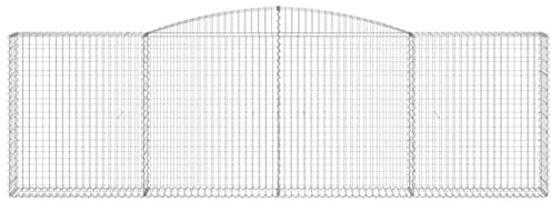 Galvanized Iron Gabion Baskets - Arched Cages for Outdoor Spiral Planters & Retaining Walls - 400x30x120/140 cm Mesh Wire Stone Baskets