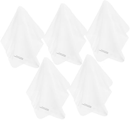 jojofuny 5pcs White Microfiber Cleaning Cloths for Vinyl Record and Cd Disc Maintenance, Multipurpose Dust and Screen Cleaning Rags for Glasses and Tv, Gentle Fabric for Home Audio Use