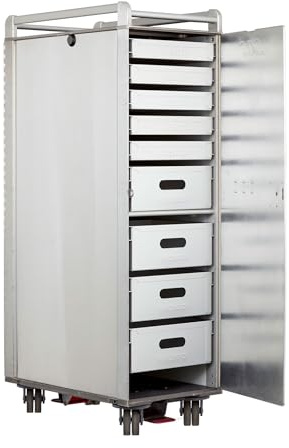 VanDeBord Airline Trolley Aviator 2/3rd, Büroschrank, Servierwagen, Küchenwagen, Schubladenschrank Werkstatt, Metallschrank, Stauraumschrank, 103,0 x 30,5 x 50,0, Flugzeugtrolley, Vollausgestattet