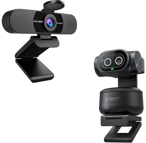 EMEET C960 1080P Webcam & PIXY 4K KI PTZ-Kamera - KI-Tracking mit Gestensteuerung und Sony-Sensor für professionelle Streams