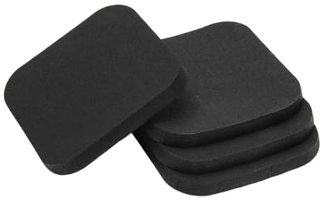 Oshhni 4 Treadmill Mats, Anti-vibration Rubber Mats, Soundproof, Protect Floor, 10mm Thick, Square, for Treadmill Equipment, Black