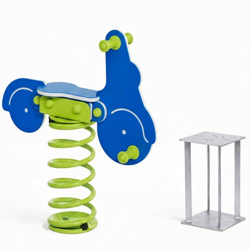 SPIELTURMKING Federwippe Roller Schaukelwippe DIN EN 1176 geprüftes | Wipptier für öffentliche Spielplätze, Kindergarten und Kommunen aus HDPE Kunststoff Federtier inkl Bodenanker