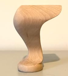 Set of 4, 5'' Queen Anne Legs,Beach wood, Original PadFoot Style, Cabriolet Handfinished, Wooden Furniture Replacement Legs for Sofa Cabinet Footstool Chair Bed Ottoman Feet RLMAN