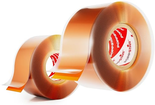 POPPSTAR selbstverschweißendes Silikonband, 3m x 25mm, Isolierband und Dichtungsband (Wasser, Luft), orange, 2 Rollen