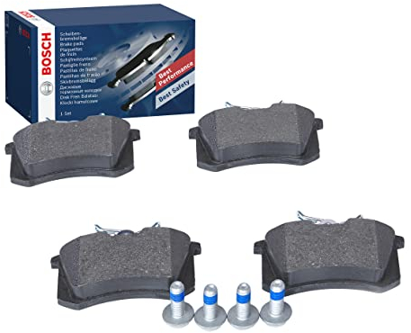 Bosch BP617 - Brake Pads Car Rear Axle - Bosch Quality - Reduced Noise and Dust - ECE-R90 Certified - Copper-Free - 1 Set of 4 Pads - With Accessories