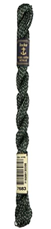 Anchor Perlgarn Metallic, 4317005-07683, Farbe:grün gold, Stickgarne