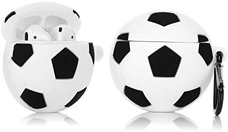 LEWOTE - Custodia Protettiva in Silicone per Airpods Apple 1 e 2 [Cool Play Series] (Calcio)