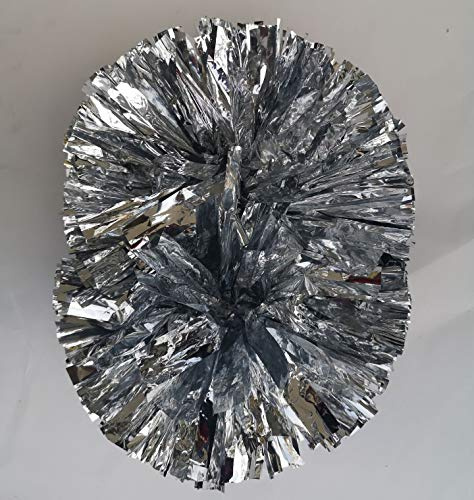 Egurs 2 Stück Cheerleader Pompons Metallic Tanz Zubehör Party Deko | Glänzende Metallic Optik mit leichtem Griff, schwungvolle Bewegung beim Einsatz für Sport Training, Events und Feiern