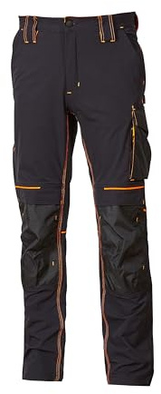 U-POWER | Pantaloni da Lavoro Uomo ATOM, Idrorepellenti, Protezione Ginocchia, Alta Traspirabilità, 90% nylon 10% spandex