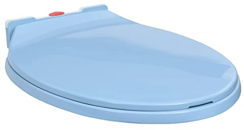 vidaXL Toilettensitz mit Absenkautomatik Softclose Quick-Release WC Sitz Deckel Klodeckel Klositz Klobrille Toilettendeckel Blau Oval