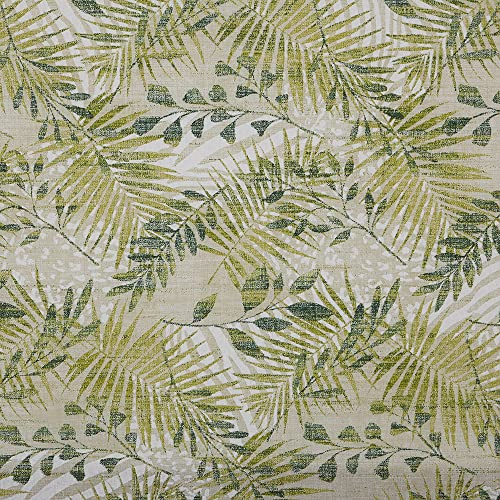 Kt KILOtela - Tessuto Canvas Stampato, Rivestire, Foderare, Divani, Tavolo, Sedia, Letto, Tende, Cuscini, Borse, 100 cm Lunghezza x 280 cm Altezza, Botanico, Foglie, Verde - 1 Metro