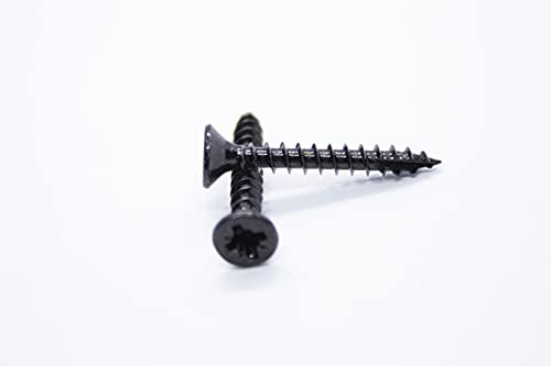 3.5x25 (6x1) Black Countersunk Wood Screws Phillips Head Small Steel Screws Chipboard MDF Cabinet Furniture (20)