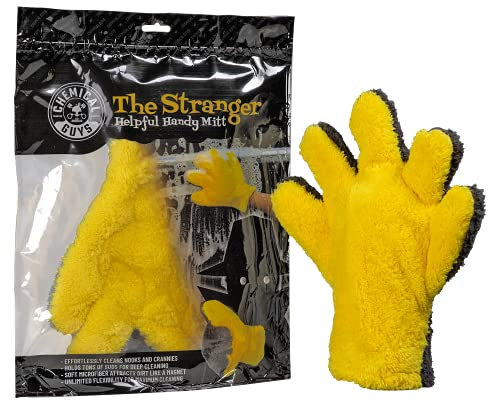 Chemical Guys MIC510 The Stranger Gant de lavage pratique pour automobiles, chiffon en microfibre pour nettoyage approfondi, très mousseux, souple, jaune